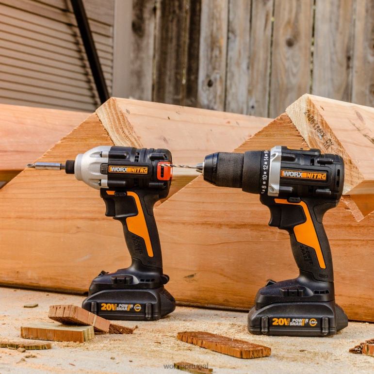 ferramentas elétricas Kit combinado de chave de impacto e furadeira/driver nitro 20v power share WORX 66DHN124