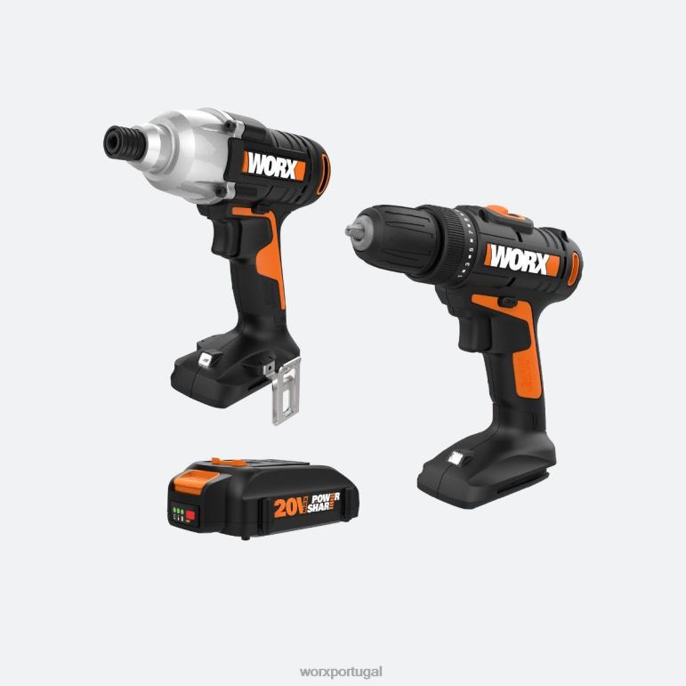 ferramentas elétricas Kit combinado de furadeira e chave de impacto 20v 2 unidades WORX 66DHN116
